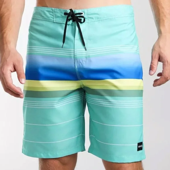 Hurley green/blue Board Shorts Gradient Design Mens 29. NEW - Picture 1 of 7